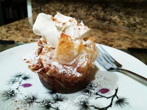 Our recipe for Phyllo Dough Apple Muffins covered with powdered sugar, whipped cream, and a sprinkle of cinnamon was a favorite in 2021