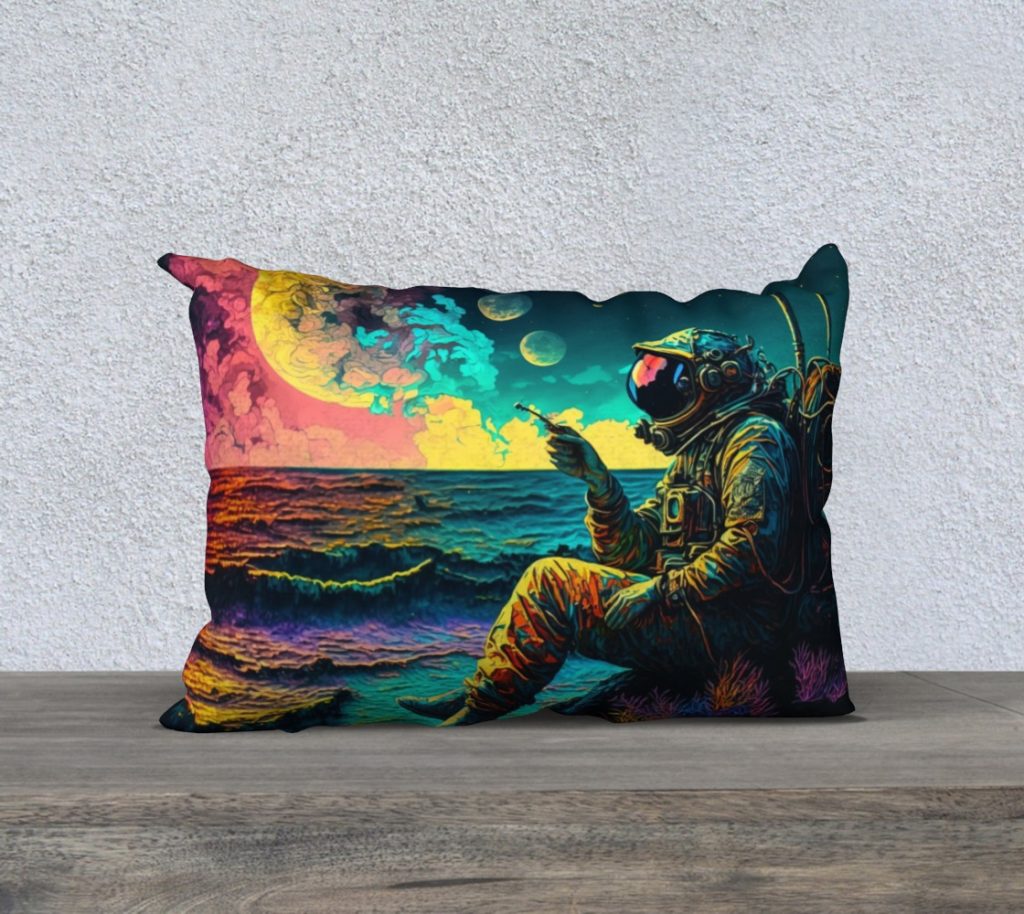 Astronaut Smoke Break  Pillow Slip